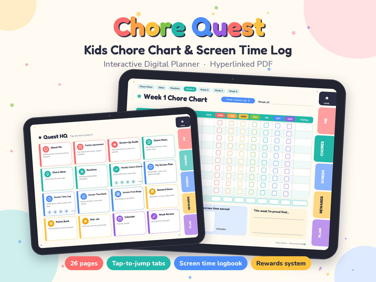 Chore Quest My Chore and Screen Time Planner