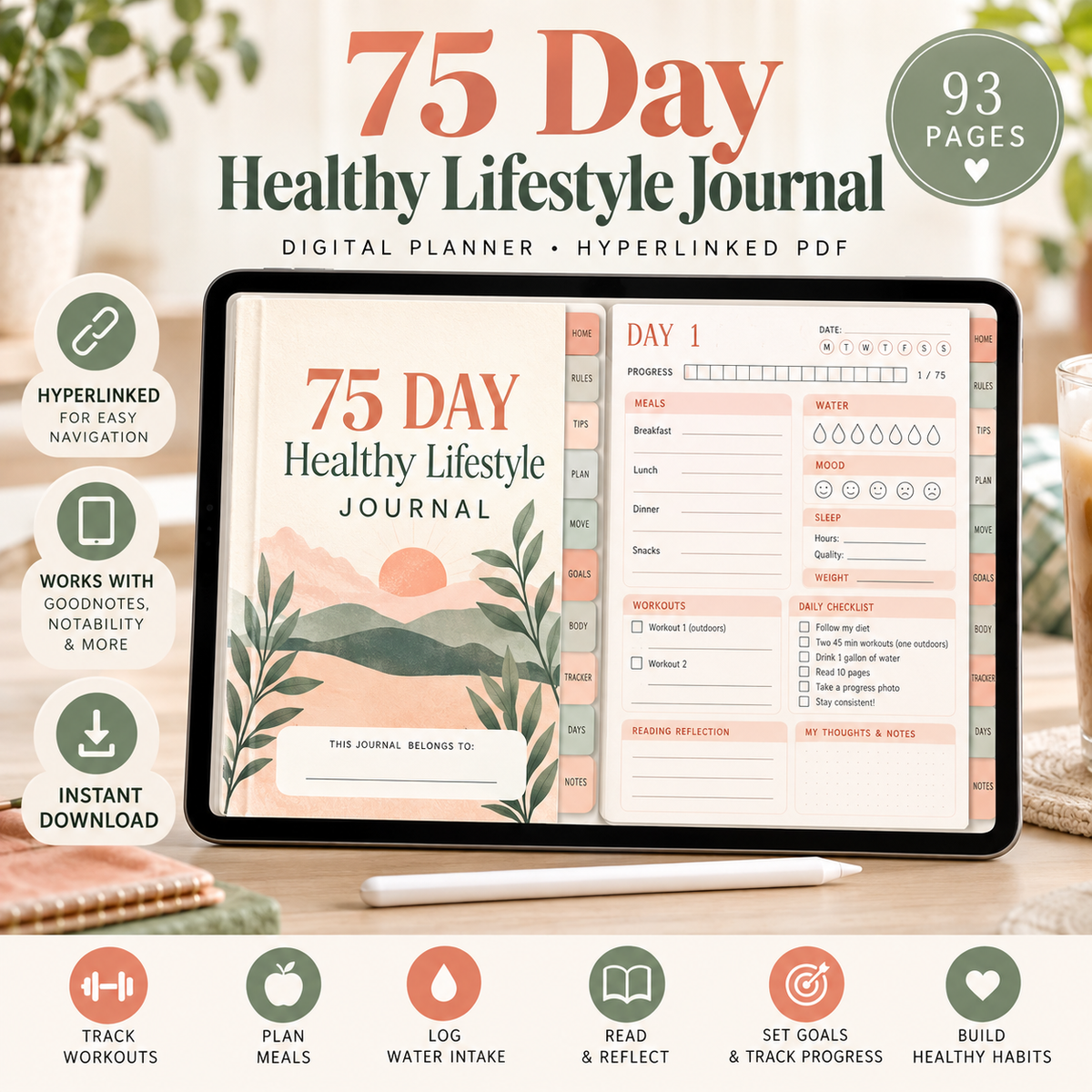 75 Day Healthy Lifestyle Journal — Digital Edition