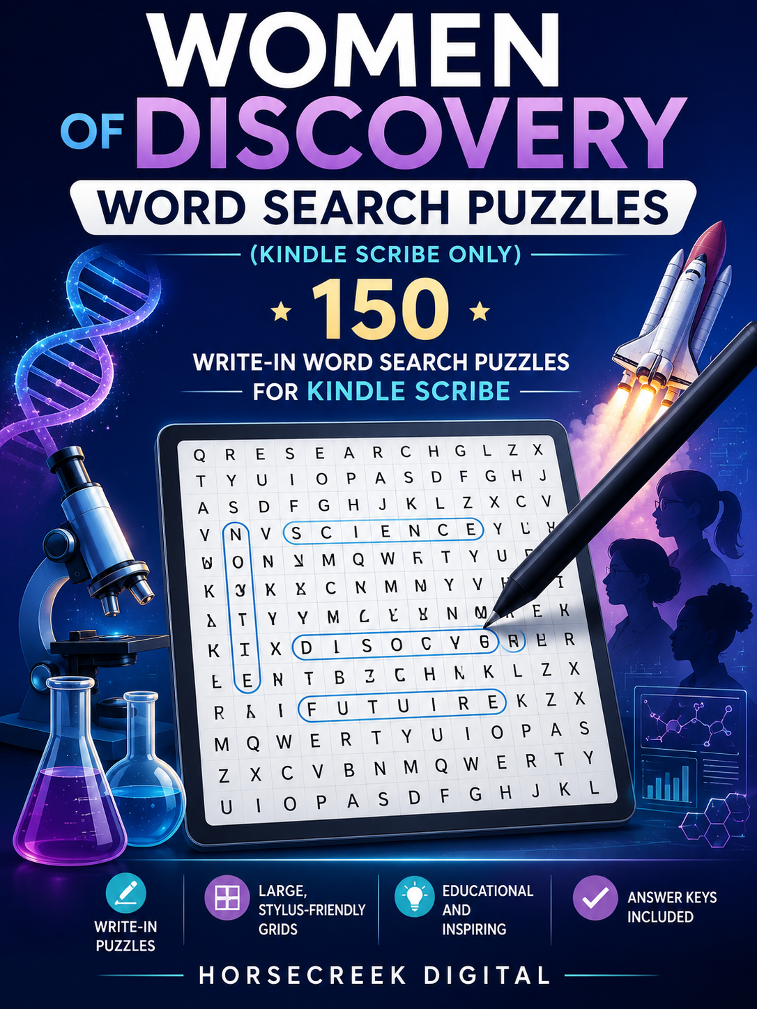 Women of Discovery Word Search Puzzles (Kindle Scribe) 150 Word Search Puzzles Celebrating Female Scientists, Inventors, and Innovators