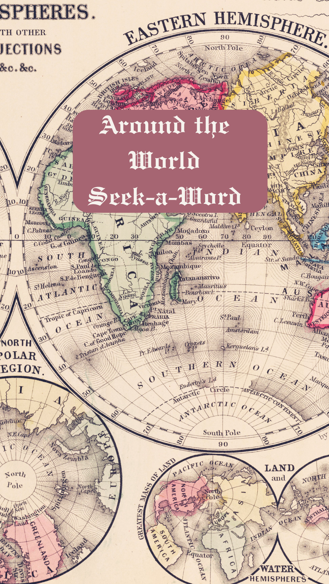 Seek-a-Word Puzzle: Around the World-113 puzzles!