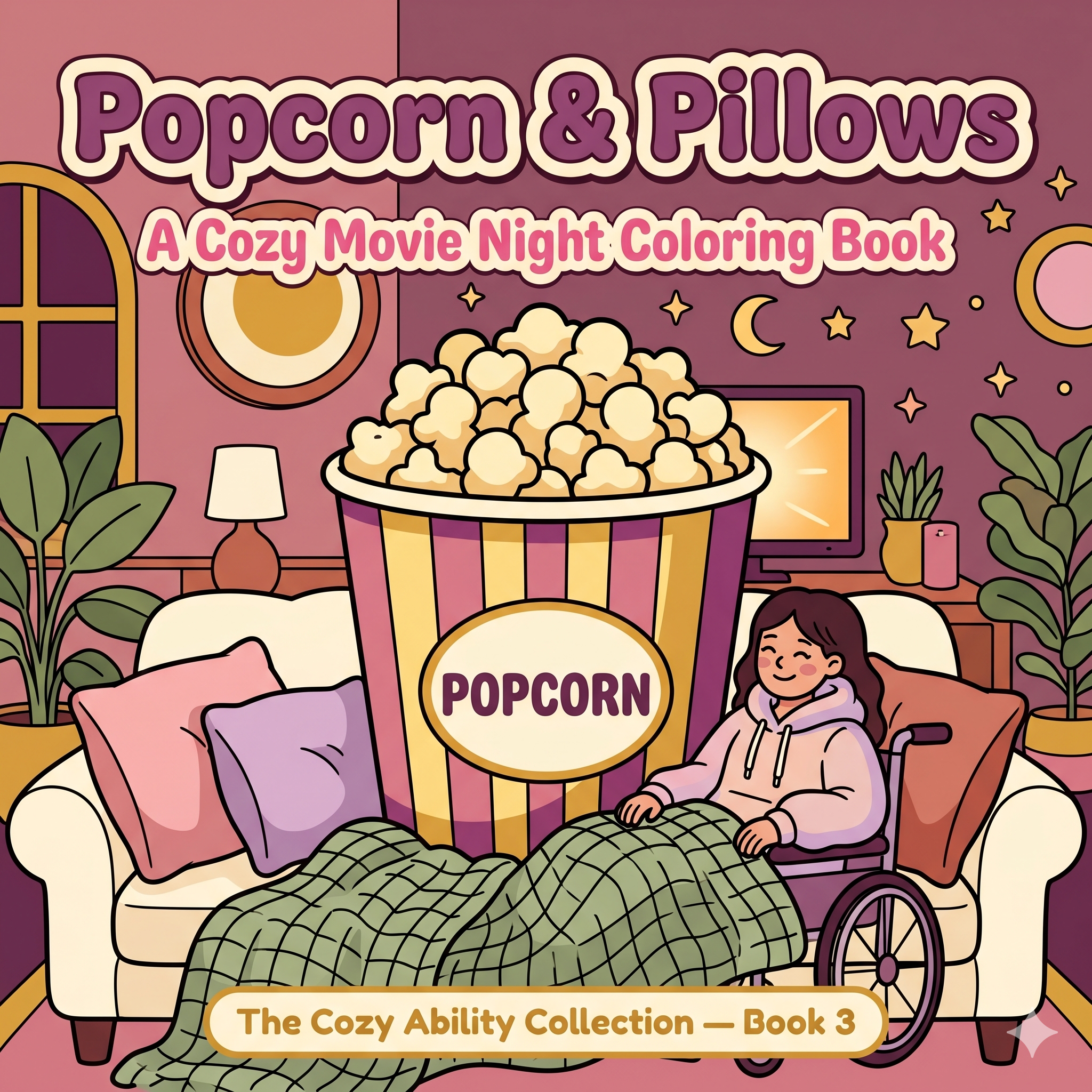 Popcorn & Pillows| Cozy Coloring book |Cozy Ability Series