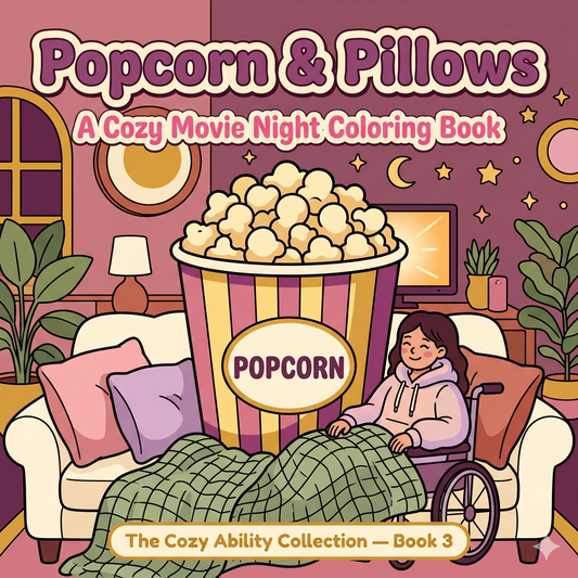Popcorn & Pillows| Cozy Coloring book |Cozy Ability Series