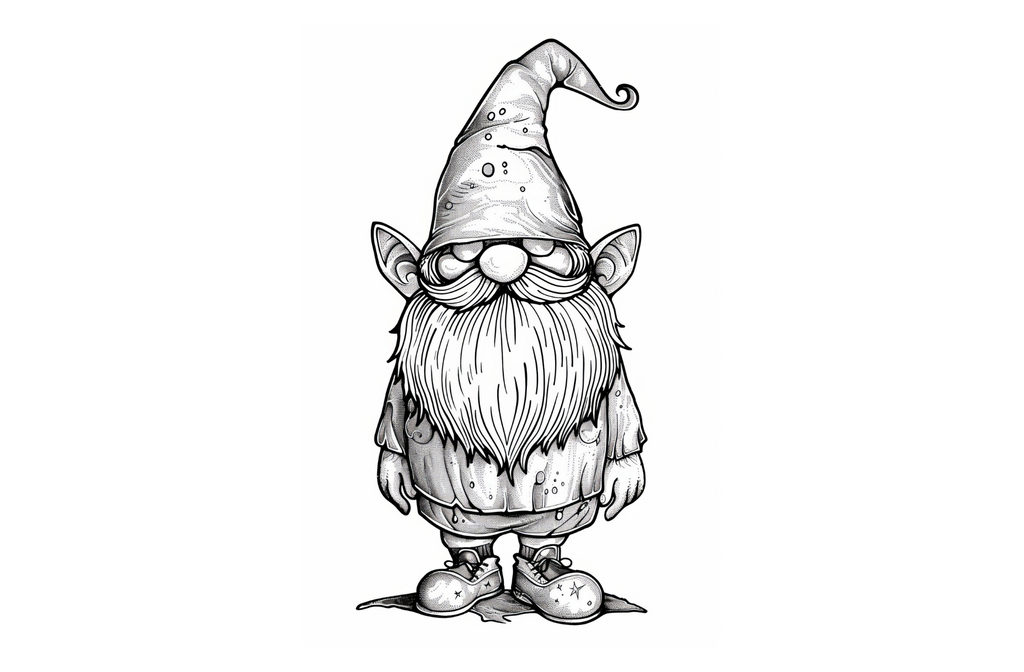 Gnome Coloring Book for adults and teens