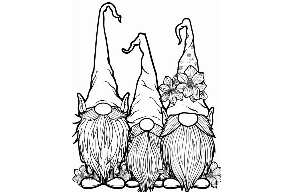 Gnome Coloring Book for adults and teens