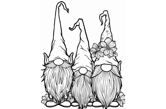 Gnome Coloring Book for adults and teens