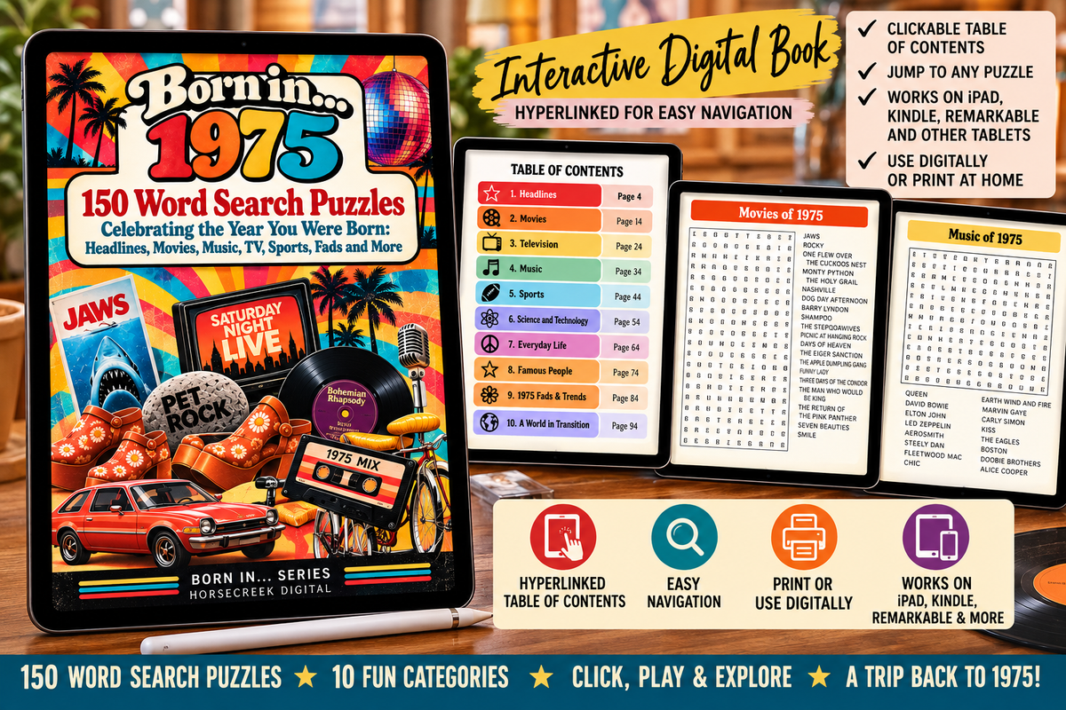 Born in… 1975 Word Search Puzzles