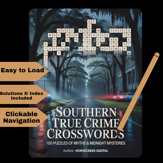 Southern True Crime Crosswords: 100 Puzzles of Killers, Myths & Midnight Mysteries