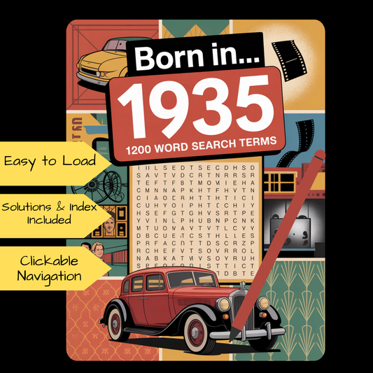 KINDLE SCRIBE--Borm in .... 1935 Word Search