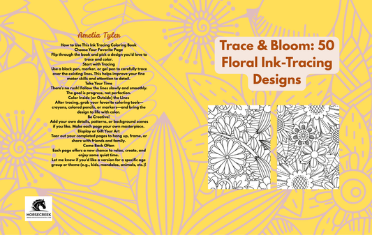 Trace & Bloom: 50 Floral Ink-Tracing Designs
